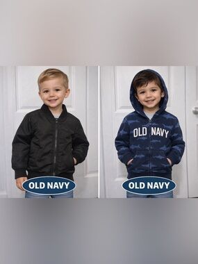 Old Navy Navy Shark-Pattern Pullover Hoodie for Kids